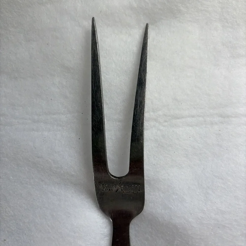 Vintage REGENT SWORDS Stainless Steel Meat Fork with Wood Handle 11
